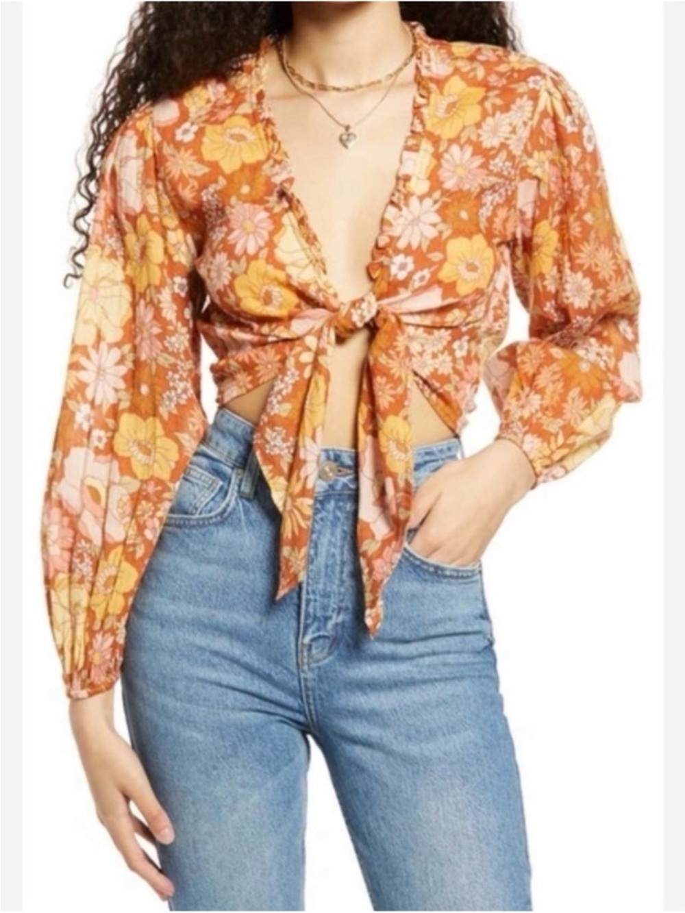Billabong The Salty Blonde
"Float On" cotton tie crop top vintage-inspired  Med